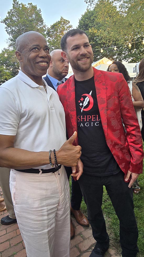 Mayor Eric.Adams and Magician Josh Pele