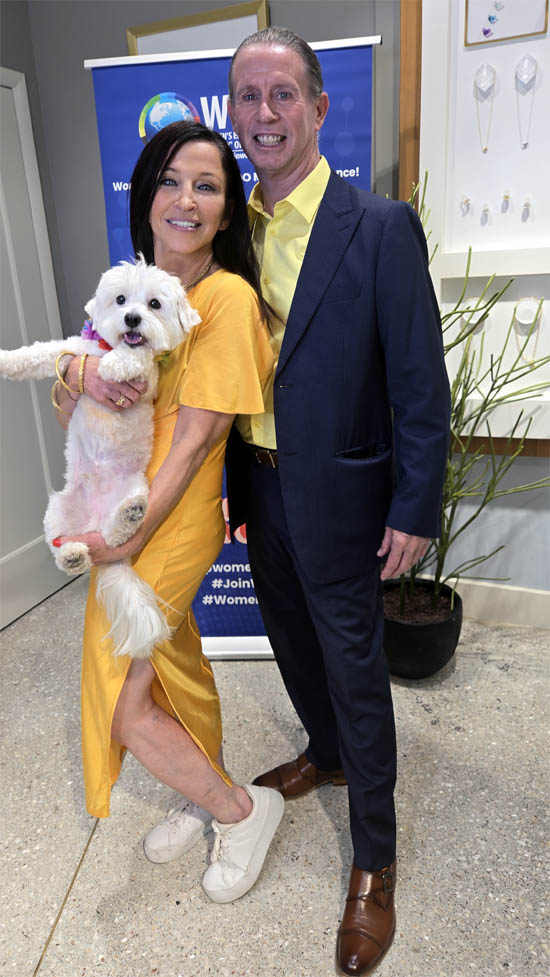 Wendy Diamond,&nbsp;Scott McArthur and Happy the dog. photo by: rose billings black tie international magazine