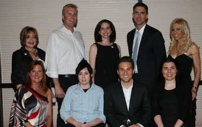 back row (l-r): Sherry Zabriskie, Kyle Lidinsky, Dr. Dana Goldberg, Mark Anderson, Nicole Haboush; front row (l-r) Lori Schlegel, Donna Weinberger, Joey Fago and Michele Stanek