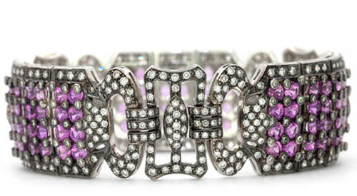 www.BlackTieMagazineJewellery.com / Joyce Brooks / pink sapphire and diamond bracelet