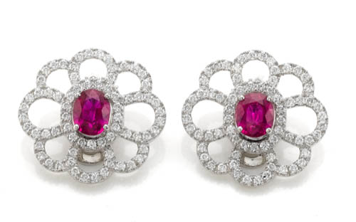 www.BlackTieMagazineJewellery.com / Joyce Brooks / ruby and diamond earrings