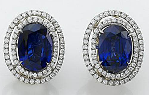 www.BlackTieMagazineJewellery.com / Joyce Brooks / sapphire and diamond earrings