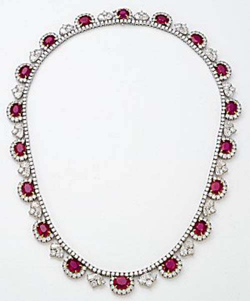 www.BlackTieMagazineJewellery.com / Joyce Brooks / ruby and diamond necklace