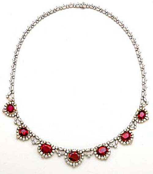 www.BlackTieMagazineJewellery.com / Joyce Brooks / ruby and diamond necklace