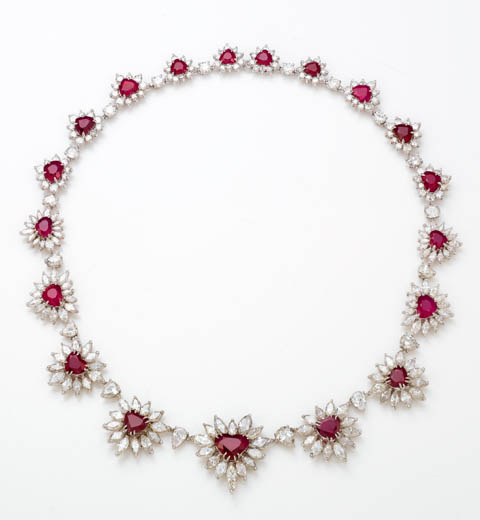 www.BlackTieMagazineJewellery.com / Joyce Brooks / ruby and diamond necklace