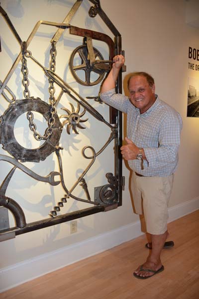 Mark Borghi at his Gallery with Work by Bob Dylan great show and thank you for Art Hampton VIP. Photo by:  Rose Billings