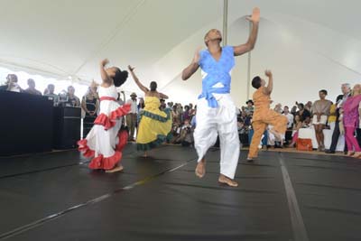 Evidence, A Dance Company performs "WALKING OUT THE DARK" at its 9th Annual On Our Toes In The Hamptons Summer Benefit at the Hayground School in Bridgehampton, NY. Photo by:Getty Images for Evidence, A Dance Company Photo by:Getty Images for Evidence, A Dance Company