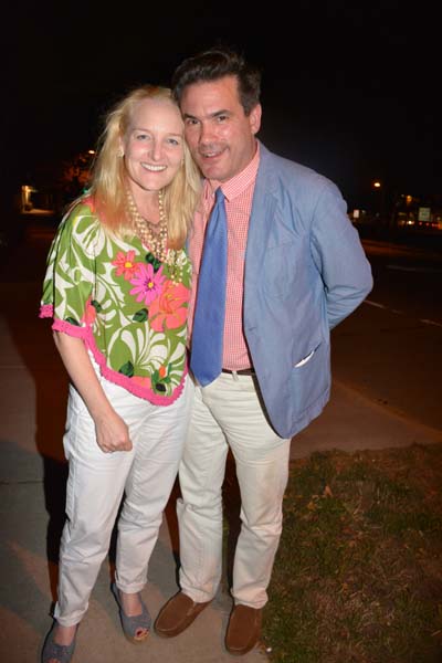 Fiona Moore and Jeffrey J Slonim leaving after party at Nick &Toni's for movie premiere And So It Goes East Hampton.  Photo by:  Rose Billings