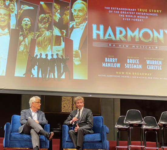 Barry Manilow and collaborator Bruce Sussman talk about their Broadway musical HARMONY at the Streiker Cultural Center 