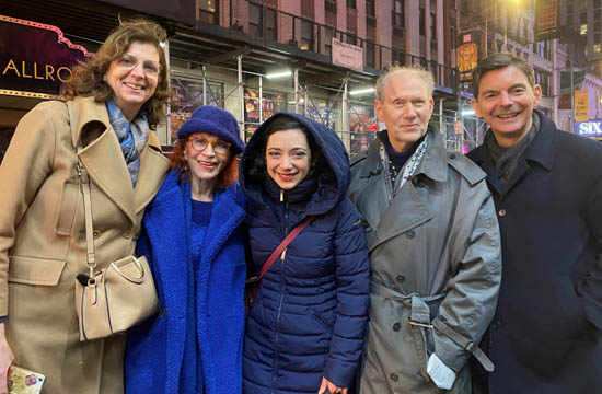 Julie Benko (middle) with (right to left) Ambassador James Larsen of the Mission of Australia to the United Nations, Russell Daisey, Dr. Judy, Antoinette Larson