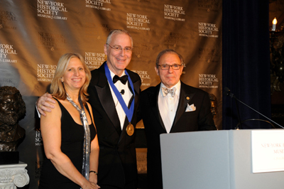 Louise Mirrer, Ron Chernow and Roger Hertog