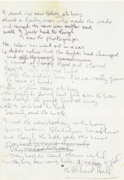 Lyrics - handwritten by John Lennon.