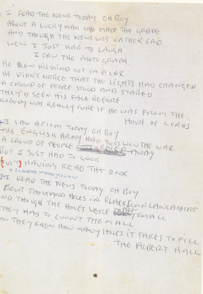 Lyrics - printed by John Lennon