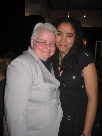 06-17-10 (L-R) Paula Vogel. Kara Lee Corthron at the Vineyard Theatre 2010 Spring Luncheon where Kara Lee Corthron received the 3rd Annual Paula Vogel Playwriting Award at the National Arts Club. 15 gramercy Park South. Wednesday afternoon. 06-17-10