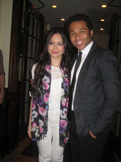 04-18-12 Cast members Anna Maria Perez de Tagle and Corbin Bleu at a post-show celebration to welcome back Corbin Bleu as "Jesus" in "Godspell" at Tony's di Napoli. 147 West 43rd St. Tuesday night 04-17-12 