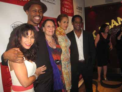 04-23-12 Cast members (L-R) Daphne Rubin-Vega. Wood Harris. director Emily Mann. Nicole Ari Parker. Blair Underwood at the opening night party of "A Streetcar Named Desire" at Copacabana. 268 West 47th St. Sunday night. 04-22-12