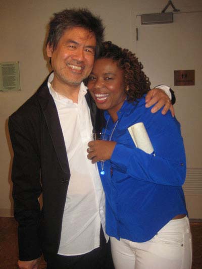 04-27-12 David Henry Hwang and Katori Hall at the Lark Play Development Center Grand Opening. 311 West 43rd St. Thursday night 04-26-12