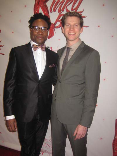 04-05-13 Cast members Billy Porter (L) and Stark Sands at the opening night party of "Kinky Boots" at the Marriott Marquis. 1535 Broadway. Thursday night 04-04-13