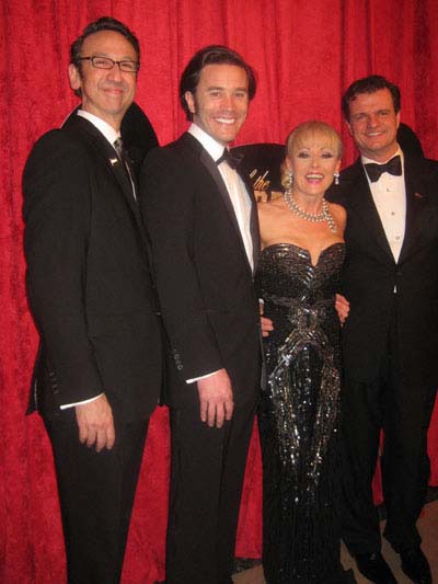 04-03-12 Cast members (L-R) Jay Russell. Tom Pelphrey. Tracie Bennett. Michael Cumpsty at the opening night party for "End of the Rainbow" at he Plaza Hotel. Fifth Ave and Central Park South. Monday night 04-02-12