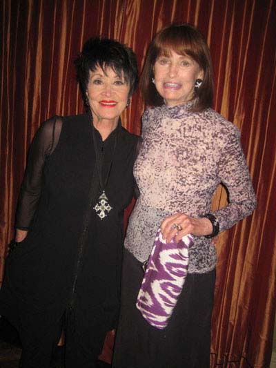 04-10-12 Chita Rivera (L) and Gloria Vanderbilt after the Clint Holmes' opening night cabaret performance "This Thing Called Love. Cole Porter & Paul Simon" at The Carlyle Hotel. 35 East 76th St. Tuesday night 04-10-12