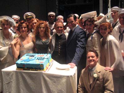 04-11-12 Bernadette Peters and Joel Grey (center) celebrate his 80th birthday with a cake with the cast on stage of "Anythng Goes" at the Stephen Sondheim Theatre. 124 West 43rd St. Wednesday afternoon. 04-11-12