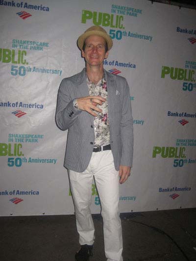 08-10-12 Cast member Denis O'Hare at the opening night for "Into the Woods" at outside the Delacorte Theater. Central Park. Thursday night 08-09-12