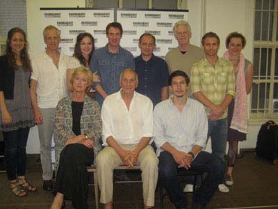 08-10-11 The cast and director Maria Aitken (L) front row of "Man and Boy at a photo op. at the Roundabout rehearsal studio. 32 East 31st St. Tuesday afternoon 08-09-11