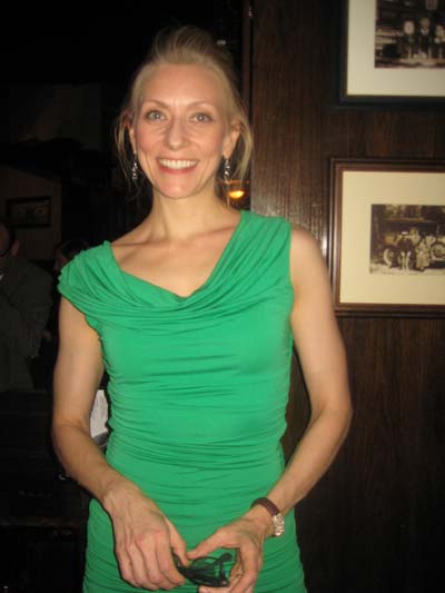 08-19-15 Cast member Tina Benko at the opening night party of "Informed Consent" at Tir Na Nog. 315 West 39th St. Tuesday night. 08-18-15.  Photo by:  Aubrey Reuben