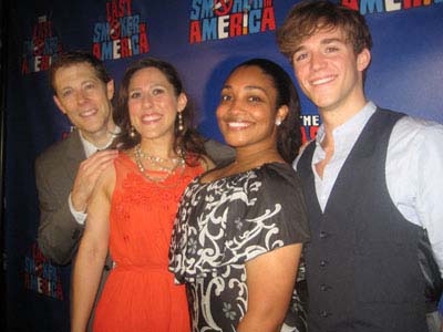 08-03-12 Cast members (L-R) John Bolton. Farah Alvin. Natalie Venetia Belcon. Jake Boyd at the opening night party for "The Last Smoker in America" at Bourbon Street. 346 West 46th St. Thursday night 08-02-12