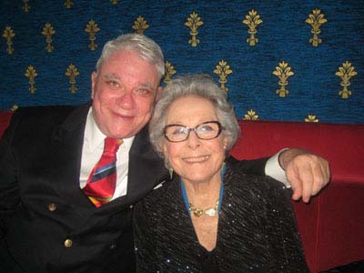 12-19-12 Rex Reed and Marge Champion at the Food for Thought and Cause Celebre "Keep Dancing Gala: Survivors and Thrivers" honoring Marge Champion at Chez Josephine 414 West 42nd St. Tuesday night 12-12-12