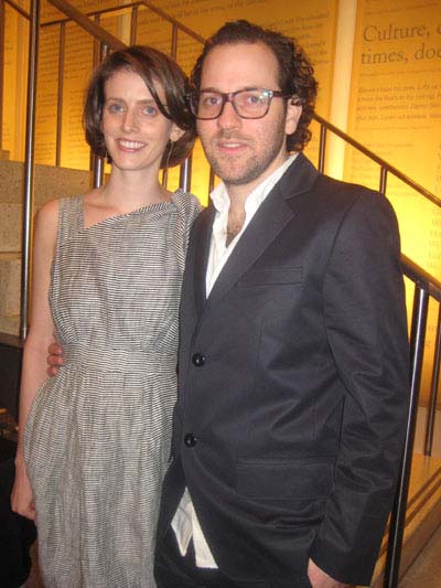 12-19-12 Playwright Amy Herzog and Sam Gold at the opening night for "The Great God Pan" at Playwrights Horizons.416 West 42nd St. Tuesday night 12-12-12