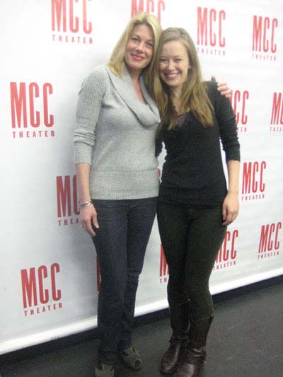 12-10-11 Cast members Marin Mazzie (L) and Molly Ranson at a photo op for "Carrie" at Telsey & Co. studio 1. 311 West 43rd St. Friday morning 12-09-11