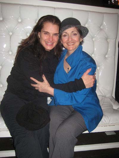 12-21-11 Cast members Brooke Shields (L) and Robin Strasser at a party following a reading of "A Tomato Can't Grow in the Bronx" at the Inc Lounge in the Time Hotel. 224 West 49h St. Tuesday evening 12-20-11