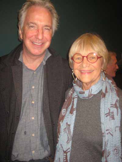 11-30-11 Alan Rickman and Estelle Parsons at the opening night party for "Angel Reapers" in the lounge at the Joyce Theater. 175 Eighth Avenue. Tuesday night 11-29-11