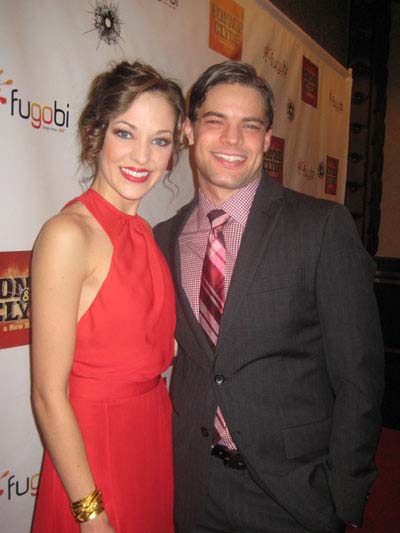 12-02-11 Cast members Laura Osnes and Jeremy Jordan at the opening night party for "Bonnie & Clyde" at the Edison Ballroom 240 West 47th St. Thursday night 12-01-11