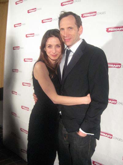 02-08-12 Cast members (L-R) Marin Hinkle. Stephen Kunken at the opening night party for "RX" at 48 Lounge. 1221 Avenue of the Americas. Tuesday night 02-07-12