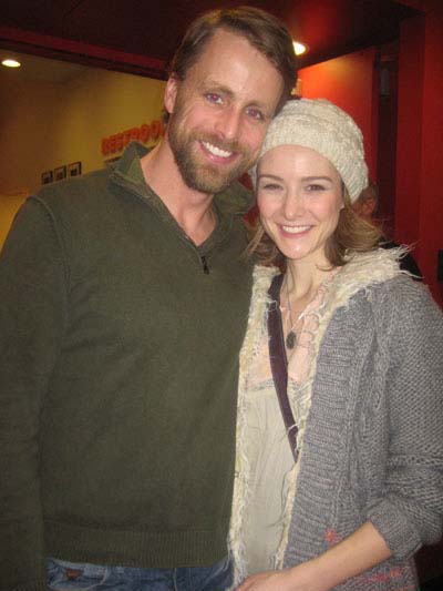 02-12-12 Cast members Benjamin McHugh and Jill Paice at the opening night party for "Tokio Confidential" in the lobby of Atlantic Theater Stage 2. 330 West 16h St. Saturday night 12-11-12