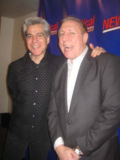 02-03-12 Director Mark Waldrop (L) and music & lyrics Rick Crom at the opening night of "NEWSical the Musical: End of the World Edition" at Theatre Row. 410 West 42nd St. Wednesday night 02-01-12