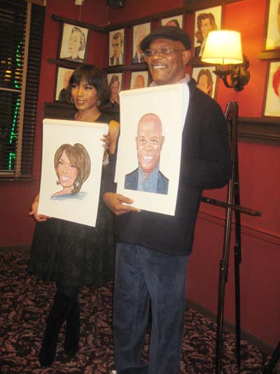 01-13-12 Angela Bassett and Samuel L. Jackson at the unveiling of the caricatures for Angela Bassett and Samuel L. Jackson at Sardi's. 234 West 44th St. Thursday afternoon 01-12-12