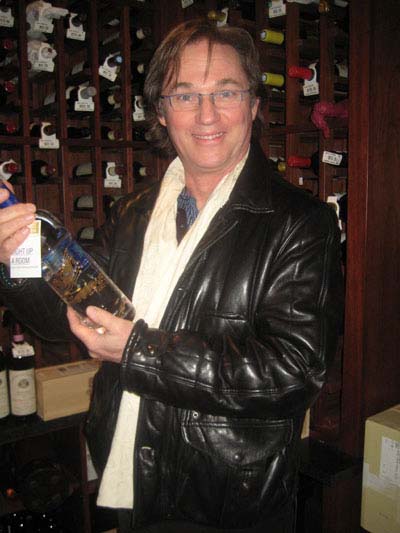 01-14-12 Richard Thomas with a bottle of Medea Vodka which he signed for Charities to benefit the National Meningitis Association at Columbus Wines & Spirits. 1802 Broadway. Friday morning 01-13-12