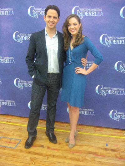 01-08-13 Cast members Santino Fontana and Laura Osnes at a press conference for "Cinderella" at 890 Broadway. Monday 01-07-13