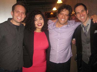 01-11-13 (L-R) Cast members Joe Shepherd. Antoinette Henry. George Bugatti. Marcus Goldhaber at the opening night party for "The Wonderful Wizard of Song: The Music of Harold Arlen" at St. Luke's Theatre. 308 West 46th St. Thursday night 01-10-13