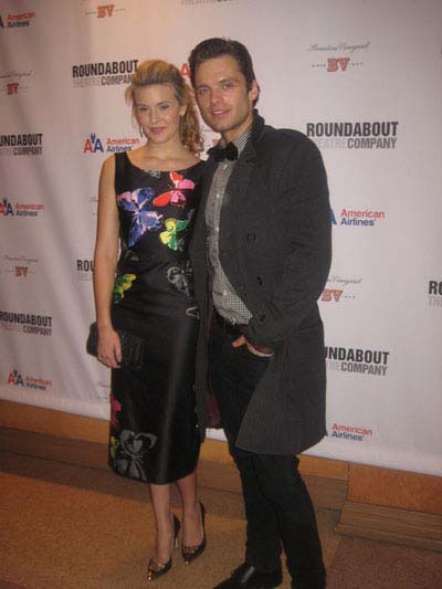 01-14-13 Cast members Maggie Grace and Sebastian Stan at the opening night for "Picnic". the American Airlines Theatre. 227 West 42nd St. Sunday night 01-13-13