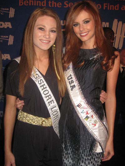 01-04-12 April Maroshick. Ms. South Shore Long Island Teen USA (L) and Alyssa Campanella. Miss USA at the Muscular Dystrophy Association's (MDA) 15th Annual Muscle Team Gala & Benefit Auction at Pier 90. Chelsea Piers. Hudson River & 23rd St. Tuesday night 01-03-12