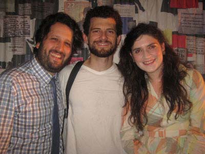 07-25-12 (L-R) Director Michel Hausmann. cast members Josh Mercantel. Liba Vaynberg at the opening night party for "Black Milk" in the East 13th Street Theatre. 136 East 13th St. Tuesday nught 07-24-12