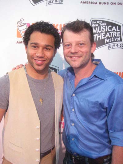 07-03-12 Corbin Bleu (L) and Jeremy Kushnier at a preview of musicals which will be presented at the New York Musical Theater Festival (NYMF) July 9-29 at the NYMF Hub. 330 West 42nd St. Tuesday morning 07-03-12