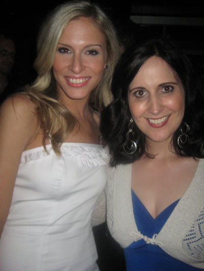 06-28-11 Stephanie Gibson (L) and Stephanie D'Abruzzo at the post-show reception for the benefit RAINN. The Rape. Abuse. and Incest National Network. at New World Stages. 340 West 50th St. Monday night 06-27-11