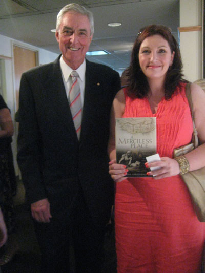 06-23-11 Australian Consul General Phillip H. Scanlan and author Emma Christopher celebrate the U. S. launch of her book "A Merciless Place" at a reception at the Autralian Consulate General. 150 West 42nd St. Wednesday evening 06-22-11