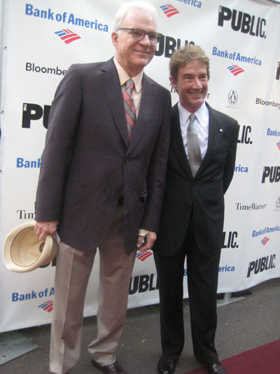 06-21-11 Steve Martin (L) and Martin Short at "All's Well That Ends Well" at the Delacorte Theatre in Central Park. Monday night 06-20-11