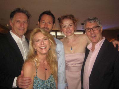 06-25-12 Cast members (L-R) Michael Cullen. Leslie Hendrix. Matthew Humphreys. Gretchen Hall. Michael Rupert at the opening night party of "7th Monarch" iat Angus McIndoe. 258 West 44th St. Sunday night 06-4-12